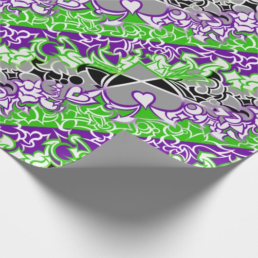 Aroace Radioactive Pride Flag Squiggles Cadeaupapier (Hoek)