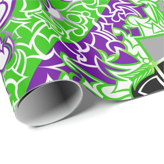 Aroace Radioactive Pride Flag Squiggles Cadeaupapier (Rol Hoek)