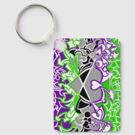 Aroace Radioactive Pride Flag Squiggles Sleutelhanger