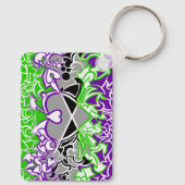 Aroace Radioactive Pride Flag Squiggles Sleutelhanger (Achterkant)