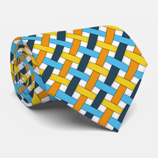 AroAce Sunset Pride Geweven Naadloos Patroon Stropdas (Opgerold)