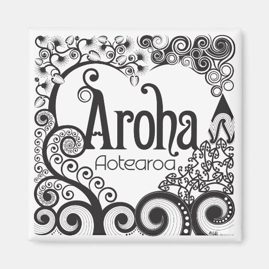 Aroha Aotearoa magneet (Voorkant)