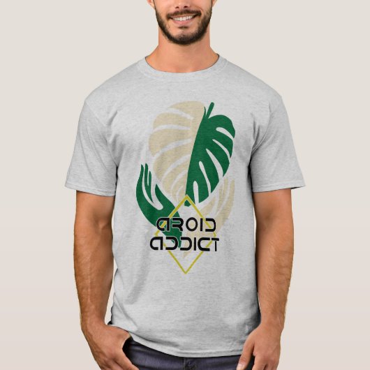 Aroid-verslaafde T-shirt Monstera Planten (Voorkant)