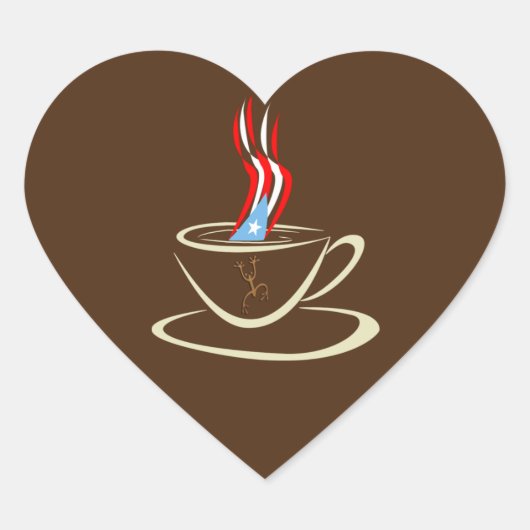 Aroma a Puerto Rico Koffie Mok Coqui Hart Sticker (Voorkant)