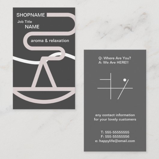 Aroma/Massage/Therapie/Chiropractie Visitekaartje (Voorkant / Achterkant)