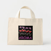 Aroma schattig ontwerp in zwart paarse en roze mini tote bag (Voorkant)