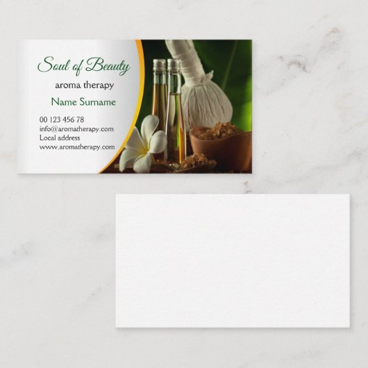 Aroma Therapeut en Voedingsdeskundige Visitekaartje (Voorkant / Achterkant)