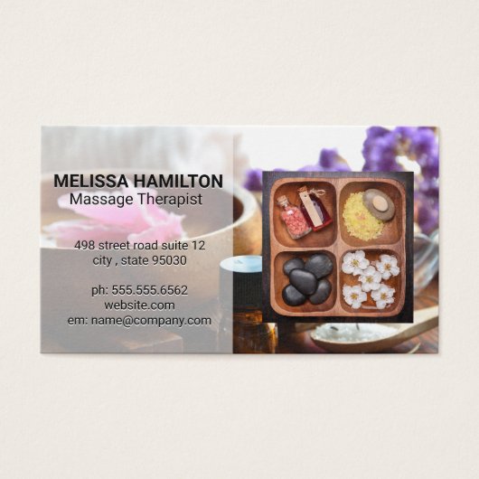Aroma Therapie | Spa Oliën Badzouten Visitekaartje (Voorkant)
