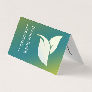 Aroma Therapy Leaves met Green and Blue Gradient Visitekaartje