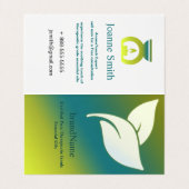 Aroma Therapy Leaves met Green and Blue Gradient Visitekaartje (Binnenkant ongevouwen)