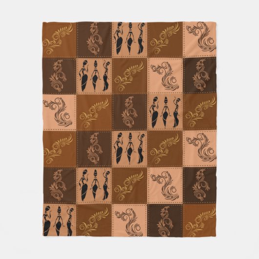 Aroma van koffie. Patchwork. Fleece Deken (Voorkant)