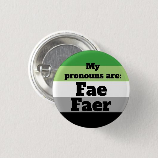 Aromantic/Aro Fae/Faer Pronouns Ronde Button 3,2 Cm (Voorkant /achterkant)