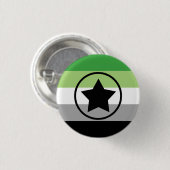Aromantic/Aro Pride Flag met ster in Cirkel Ronde Button 3,2 Cm (Voorkant /achterkant)