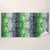 Aromantic Dragon Damask - Aro Pride Flag Colors Strandlaken (Voorkant)