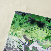 Aromantic Dragon Damask - Aro Pride Flag Colors Strandlaken (In situ)