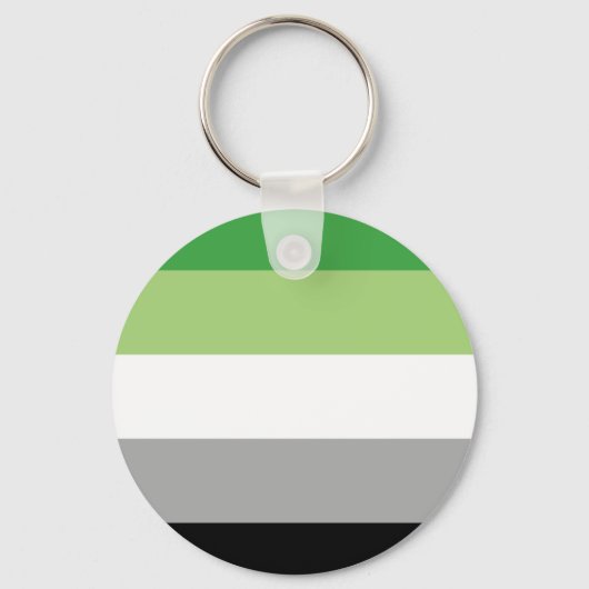 Aromantic Flag Button Sleutelhanger (Voorkant)