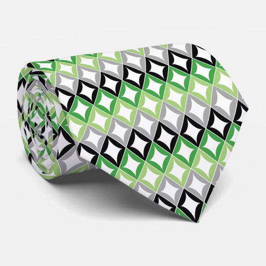 Aromantic Flag Diamonds Pride Stropdas (Opgerold)