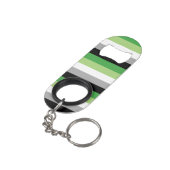 Aromantic Flag Mini Flessenopener (Achterkant Gekanteld)