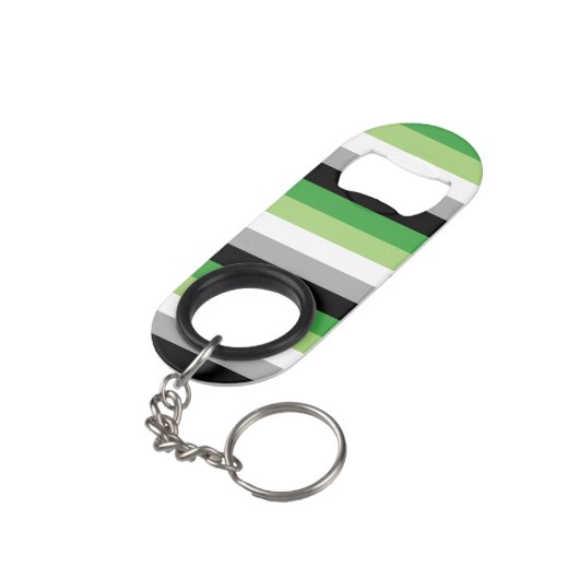 Aromantic Flag Mini Flessenopener (Achterkant Gekanteld)