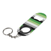 Aromantic Flag Mini Flessenopener (Voorkant Gekanteld)