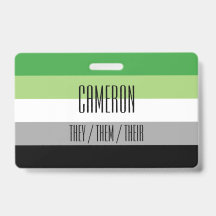 Aromantic Flag Name/Pronoun Badge