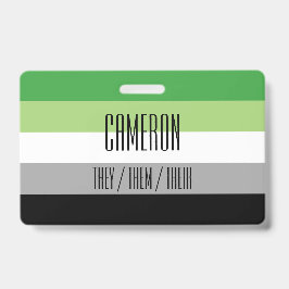 Aromantic Flag Name/Pronoun Badge