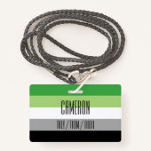 Aromantic Flag Name/Pronoun Badge (Voorkant met draagriem)