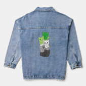 Aromantic Flag Non Binary Pride Lgbq Cats Aromanti Denim Jacket (Achterkant)