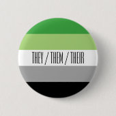 Aromantic Flag Pronoun Button (Voorkant)