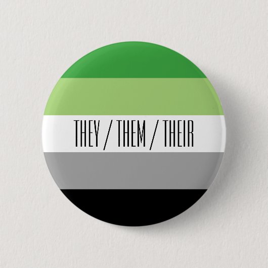 Aromantic Flag Pronoun Button (Voorkant)