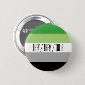 Aromantic Flag Pronoun Button (Voorkant /achterkant)