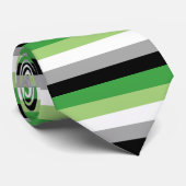 Aromantic Flag Striped Pride Stropdas (Opgerold)