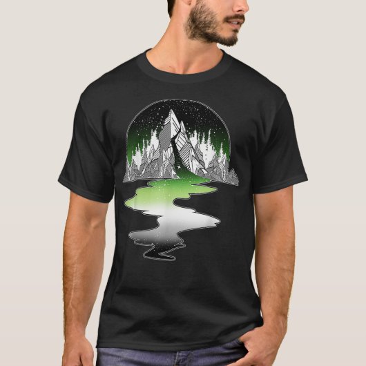 Aromantic Mountain LGBT with Asexual Aro Ace Pride T-shirt (Voorkant)