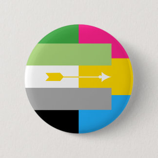 Aromantic Pansexual Pin Ronde Button 5,7 Cm