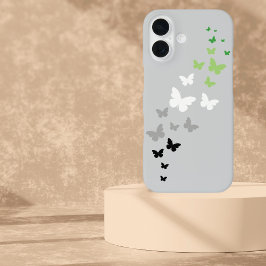 Aromantic Pride Butterfly Trail iPhone 16 Hoesje