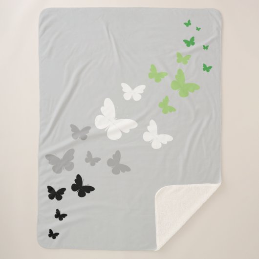 Aromantic Pride Butterfly Trail Sherpa Deken (Voorkant)