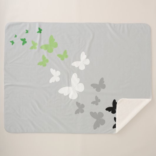 Aromantic Pride Butterfly Trail Sherpa Deken (Voorkant (horizontaal))