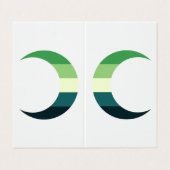  Aromantic Pride Crescent Moons Greeting Card Visitekaartje (Buitenkant ongevouwen)