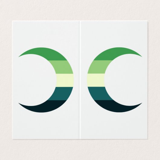  Aromantic Pride Crescent Moons Greeting Card Visitekaartje (Buitenkant ongevouwen)