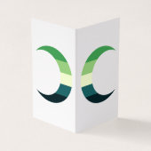  Aromantic Pride Crescent Moons Greeting Card Visitekaartje (Buitenkant)