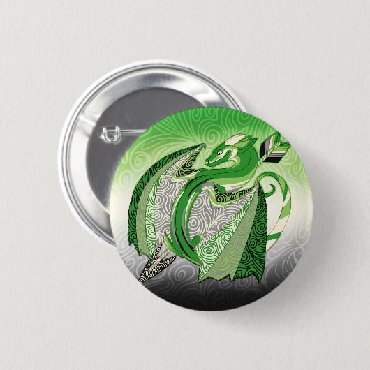Aromantic Pride Dragon Button (Voorkant /achterkant)