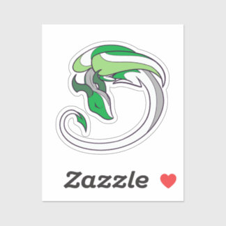Aromantic Pride Dragon Sticker