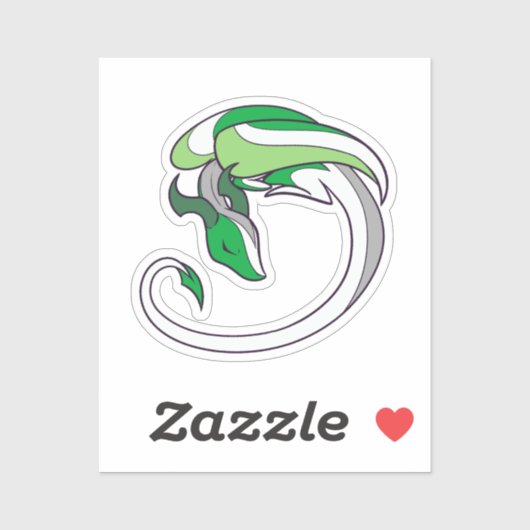 Aromantic Pride Dragon Sticker (Vel)