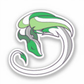 Aromantic Pride Dragon Sticker (Voorkant)