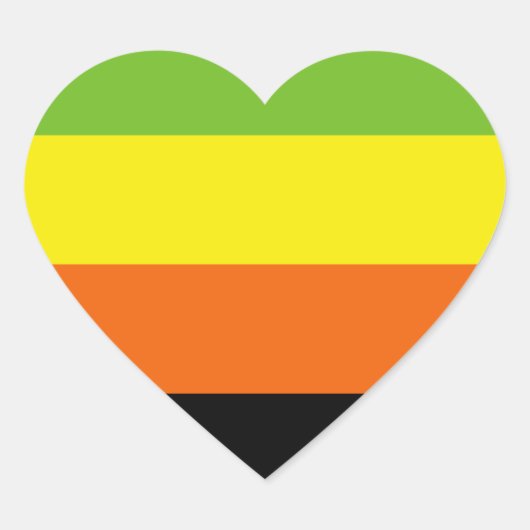 Aromantic Pride Flag Hart Sticker (Voorkant)