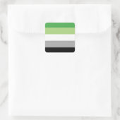 Aromantic Pride Flag   Vierkante Sticker (Tas)