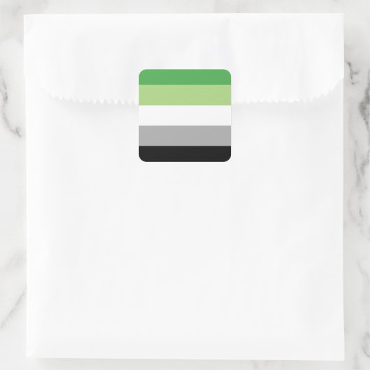 Aromantic Pride Flag   Vierkante Sticker (Tas)