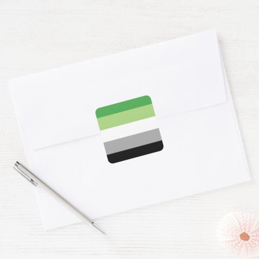 Aromantic Pride Flag   Vierkante Sticker (Envelop)