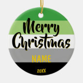 Aromantic Pride LGBT Persoonlijke Kerstmis Keramisch Ornament (Voorkant)