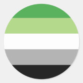 Aromantic Pride Stripes Ronde Sticker (Voorkant)